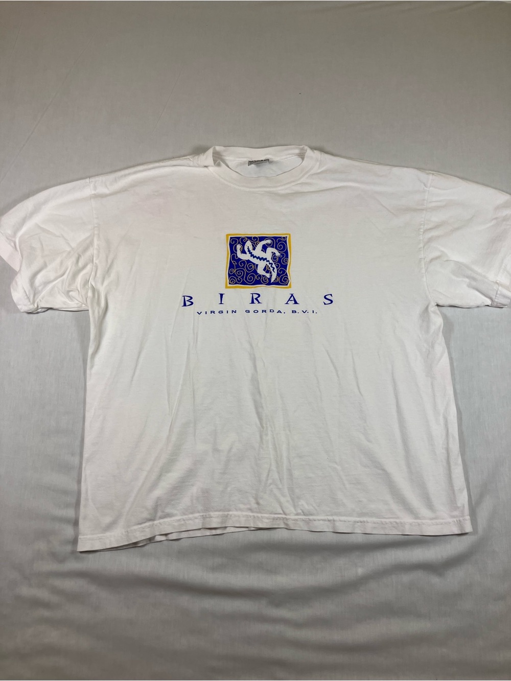 Gear For Sports White Short Sleeve Tee with Blue and Gold Crest